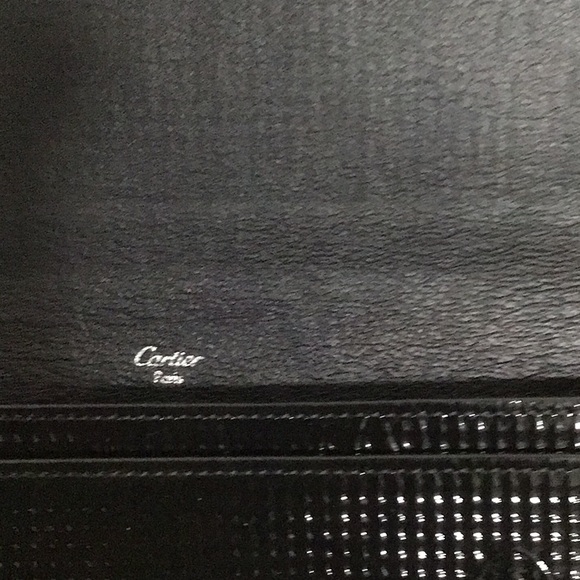 CARTIER Happy Birthday Patent Leather Embossed Black Long Wallet Women’s EUC - Picture 10 of 14